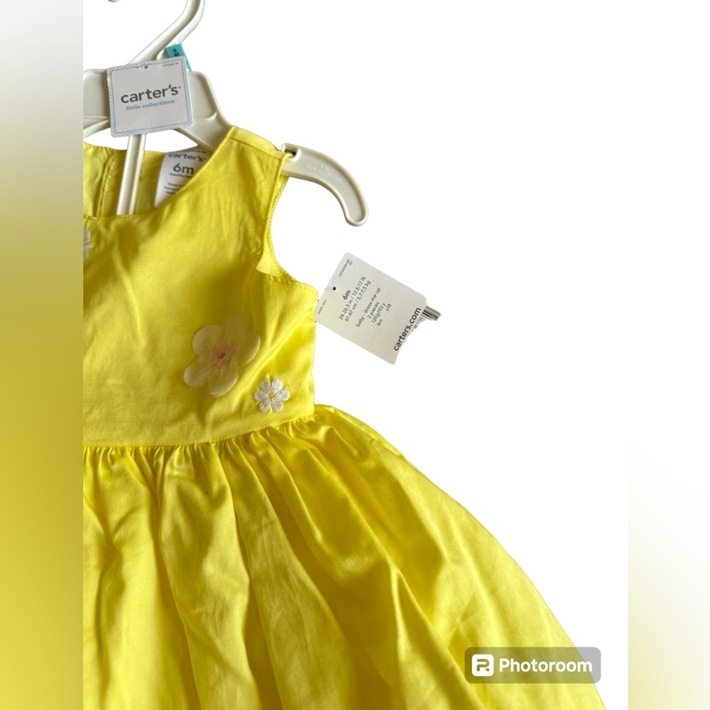 Carters baby girl yellow dress size 6m - Picture 2 of 5